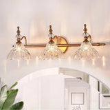 Vintage Flower-Shape Carved Glass Black Vanity Light Image - 6