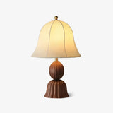 Vintage French Country Flower Pattern Beige Bell Table Lamp Image - 3