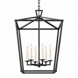 Vintage Geometric Iron Chandelier, Gold, 4-Light Image - 10