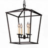 Vintage Geometric Iron Chandelier, Gold, 4-Light Image - 6