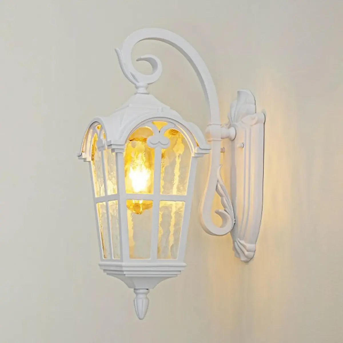 Vintage Geometric Metal Outdoor Wall Lamp White Dimming Image - 6