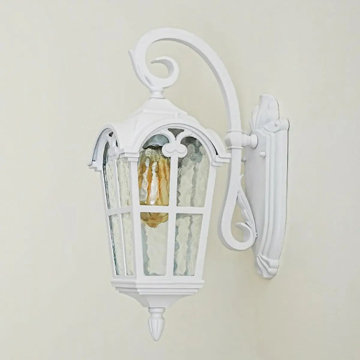 Vintage Geometric Metal Outdoor Wall Lamp White Dimming Image - 7
