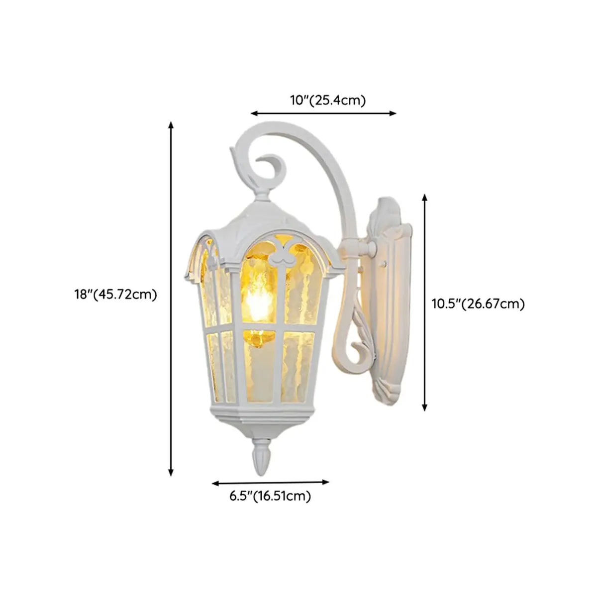 Vintage Geometric Metal Outdoor Wall Lamp White Dimming 