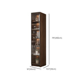 Vintage Glass Door Espresso Multi-Shelf Storage Bookcase #size