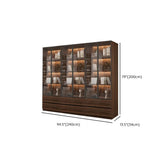 Vintage Glass Door Espresso Multi-Shelf Storage Bookcase Image - 25