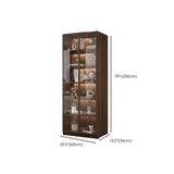 Vintage Glass Door Espresso Multi-Shelf Storage Bookcase Image - 26