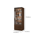 Vintage Glass Door Espresso Multi-Shelf Storage Bookcase Image - 27