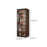 Vintage Glass Door Espresso Multi-Shelf Storage Bookcase Image - 29