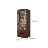 Vintage Glass Door Espresso Multi-Shelf Storage Bookcase Image - 30