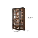 Vintage Glass Door Espresso Multi-Shelf Storage Bookcase Image - 32
