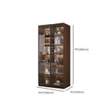 Vintage Glass Door Espresso Multi-Shelf Storage Bookcase Image - 33