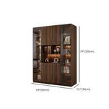 Vintage Glass Door Espresso Multi-Shelf Storage Bookcase Image - 36
