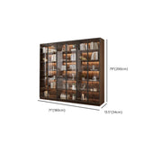 Vintage Glass Door Espresso Multi-Shelf Storage Bookcase Image - 37