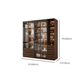 Vintage Glass Door Espresso Multi-Shelf Storage Bookcase Image - 39
