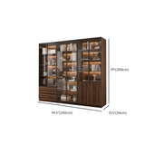 Vintage Glass Door Espresso Multi-Shelf Storage Bookcase Image - 42