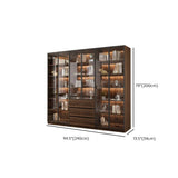 Vintage Glass Door Espresso Multi-Shelf Storage Bookcase Image - 43
