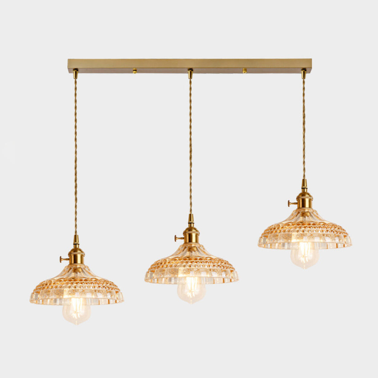Vintage Glass Pendant Island Ceiling Lights Set Image - 8