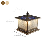 Vintage Glass Square Metal Outdoor Solar Table Lamp Image - 18