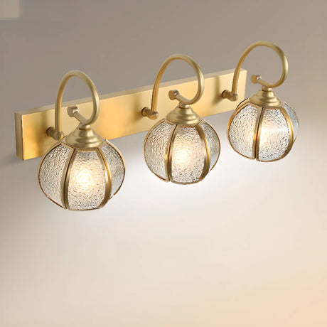 Vintage Gold 3-Light Globe Glass Vanity Light Image - 1