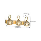Vintage Gold 3-Light Globe Glass Vanity Light Image - 14