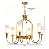 Vintage Gold Adjustable Curved Branch Cage Chandelier #size