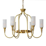 Vintage Gold Adjustable Curved Branch Cage Chandelier Image - 5
