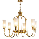 Vintage Gold Adjustable Curved Branch Cage Chandelier Image - 6