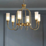 Vintage Gold Adjustable Curved Branch Cage Chandelier Image - 8