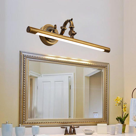 Vintage Gold Cylinder LED Vanity Mirror Light  Image - 1