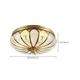 Vintage Gold Flower Shape Glass Semi-Flush Mount Light Image - 14