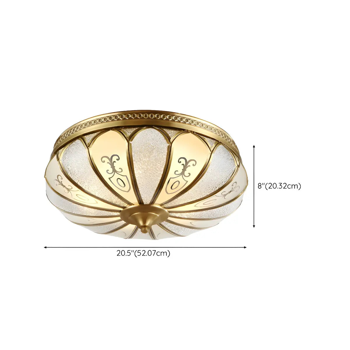 Vintage Gold Flower Shape Glass Semi-Flush Mount Light Image - 16