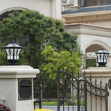 Vintage Gold Lantern Square Metal Outdoor Post Light Image - 16
