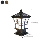 Vintage Gold Lantern Square Metal Outdoor Post Light Image - 19