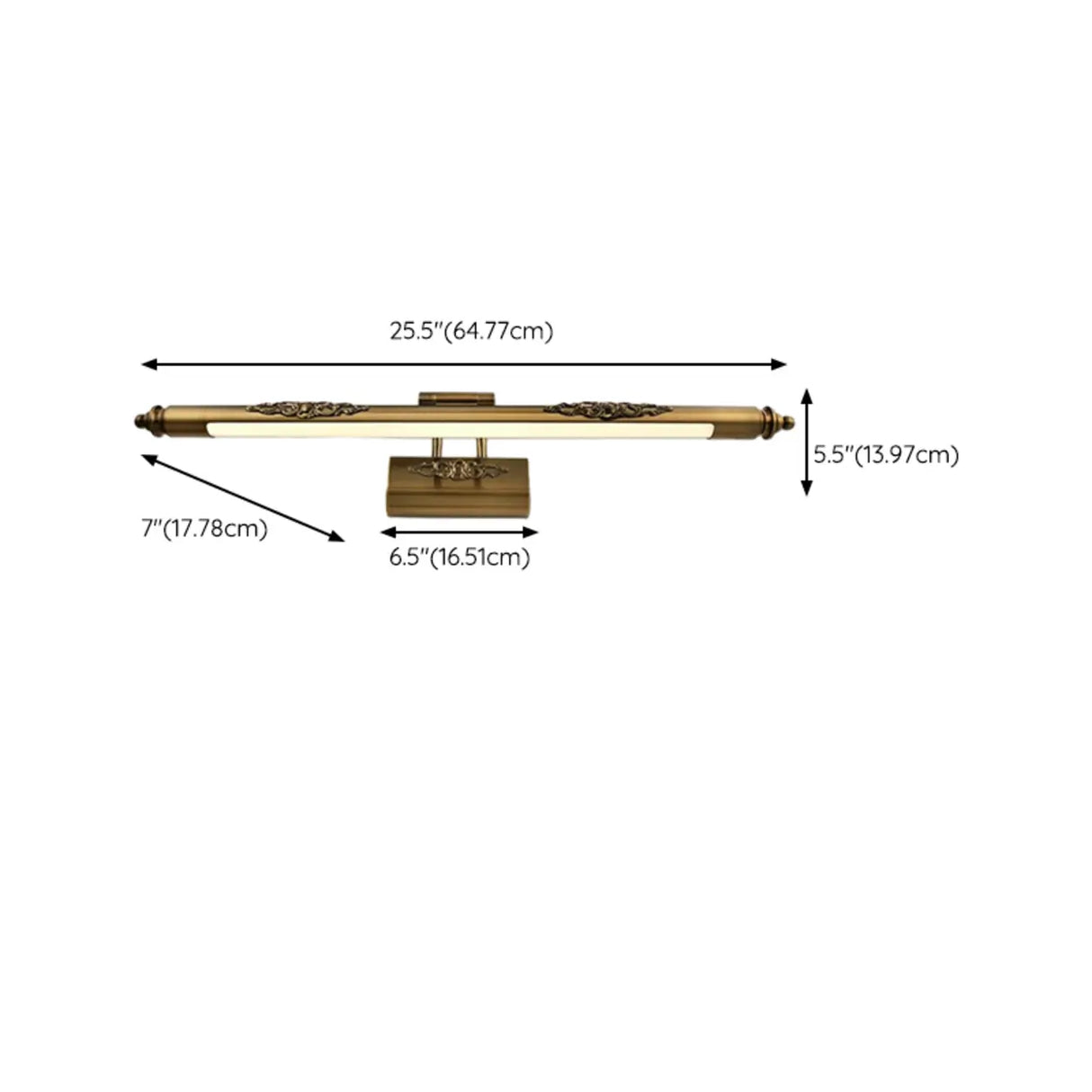 Vintage Gold Linear LED Mirrors Vanity Light Fixture Image - 16