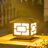Vintage Gold Square Solar Lantern Outdoor Garden Lamp Image - 11
