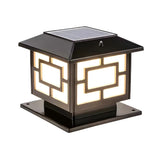 Vintage Gold Square Solar Lantern Outdoor Garden Lamp Image - 3