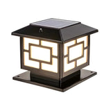 Vintage Gold Square Solar Lantern Outdoor Garden Lamp Image - 7