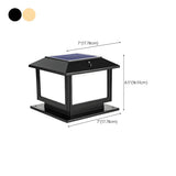 Vintage Golden Square Metal Outdoor Pillar Table Lamp #size