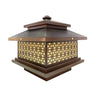 Vintage Golden Square Outdoor Post Lamp Warm Light Image - 6