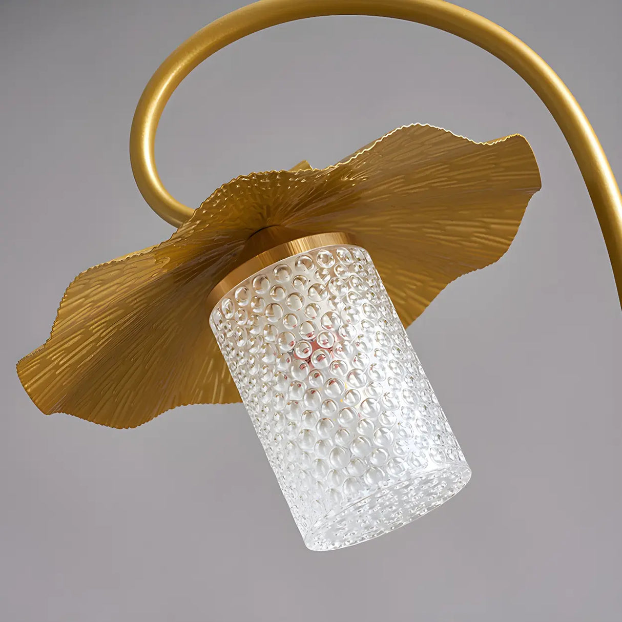 Vintage Green Lotus Leaf Metal LED Floor Lamp Image - 11