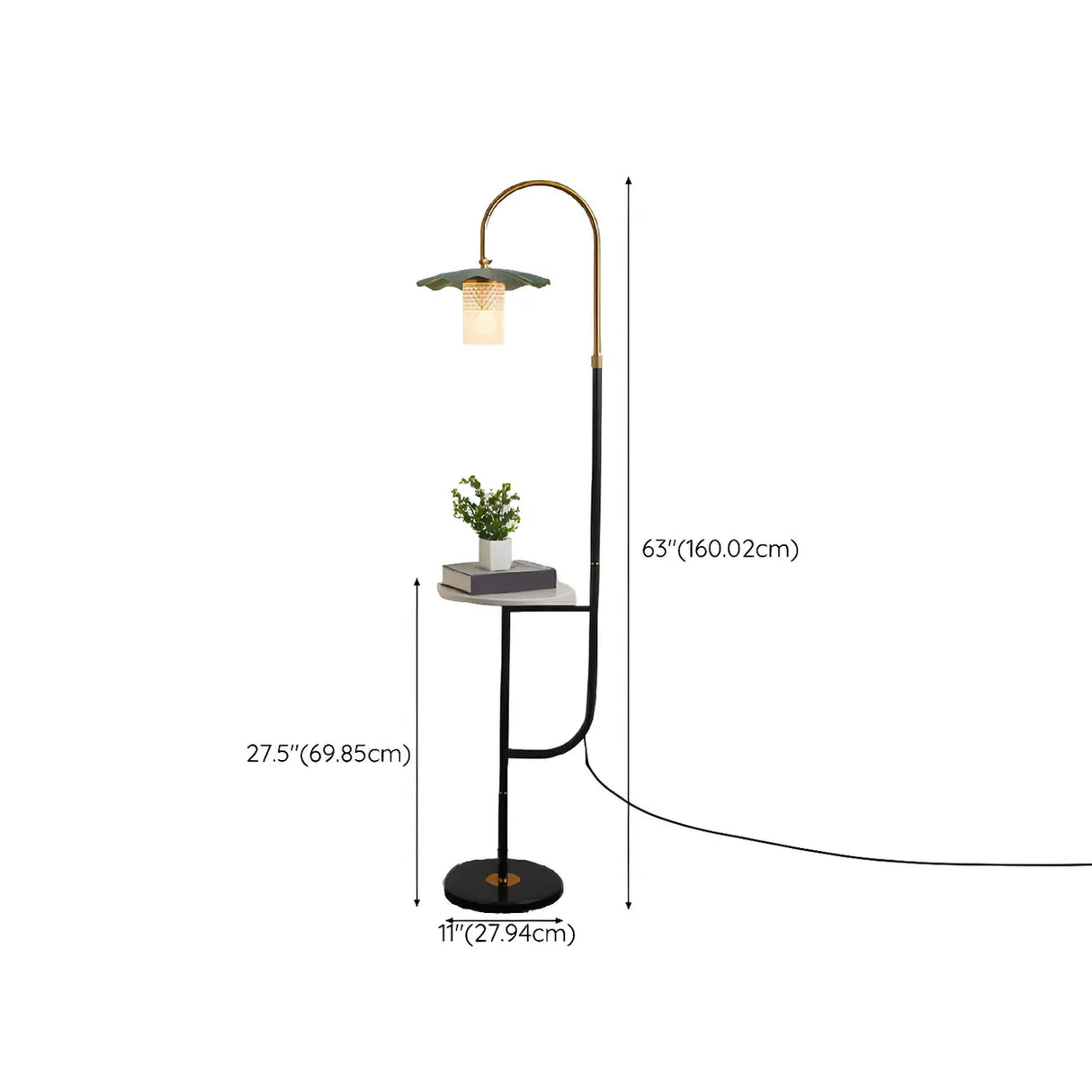 Vintage Green Lotus Leaf Metal LED Floor Lamp 