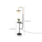 Vintage Green Lotus Leaf Metal LED Floor Lamp #size