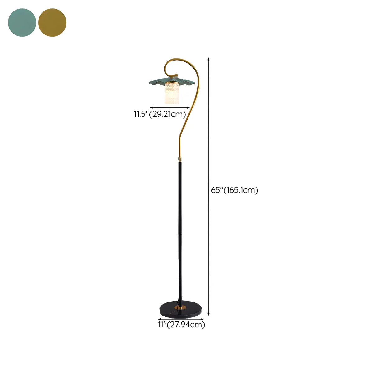 Vintage Green Lotus Leaf Metal LED Floor Lamp Image - 15