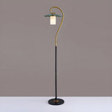 Vintage Green Lotus Leaf Metal LED Floor Lamp Image - 7