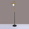 Vintage Green Lotus Leaf Metal LED Floor Lamp Image - 8