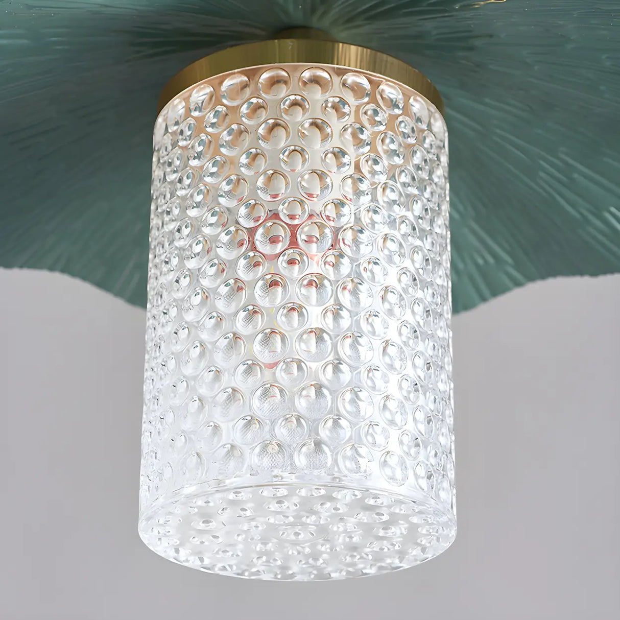 Vintage Green Lotus Leaf Metal LED Floor Lamp Image - 9