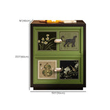 Vintage Green Nightstand with Artistic Drawer Panels #size
