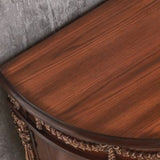 Vintage Half Moon Console Table with Floral Drawers Image - 12