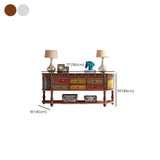 Vintage Half Moon Console Table with Floral Drawers Image - 14