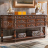 Vintage Half Moon Console Table with Floral Drawers Image - 9
